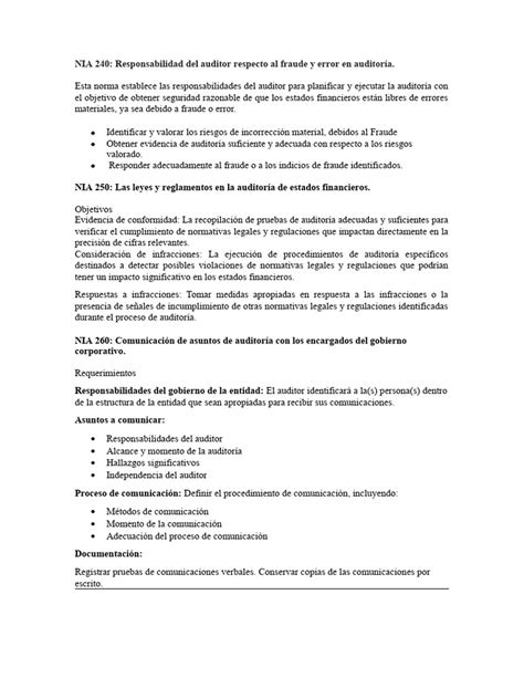 Nia 240 Responsabilidad Del Auditor Respecto Al Fraude Y Error En