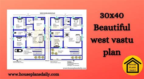 30x40 West Facing House Vastu Plan House Plan And Designs Pdf Books