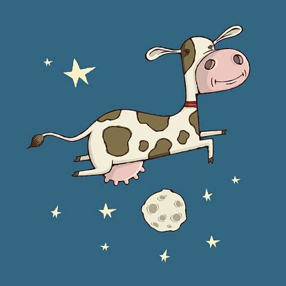 Cow Jumping Over The Moon Stock Illustration - Download Image Now - iStock