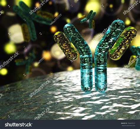 Antibody Immunoglobulins 3d Rendering Stock Illustration 756423121