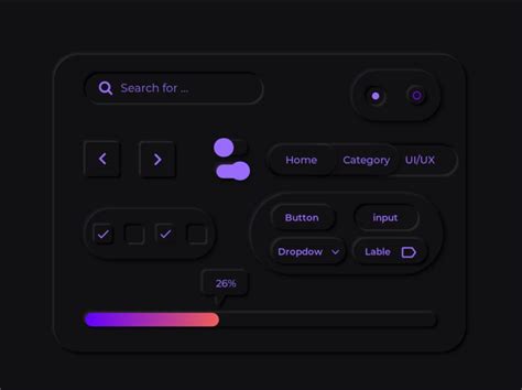 Neumorphic Ui Elements Design Dark Mode Ui Elements Design Kosas