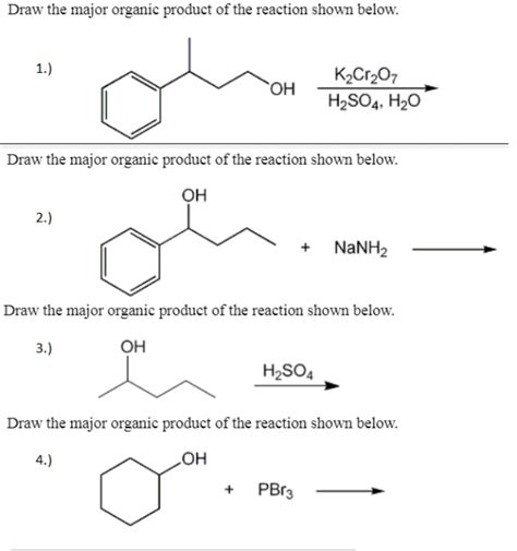 Draw the major organic product of the reaction shown below. K2Cr2O7 H2SO4, H2O - WizEdu