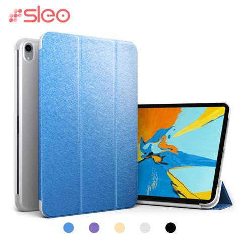 SLEO étui pour iPad Pro 12 9 2018 couverture en cuir PU PC arrière