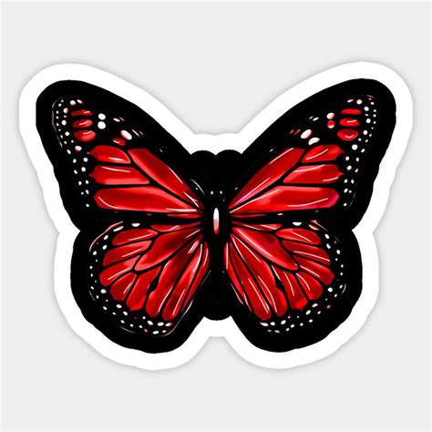 Red Butterfly By Mikemeinearts Red Butterfly Coloring Stickers Red