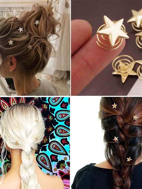 Clips Per Capelli Con Stelle D Oro Mollette Per Capelli A Spirale