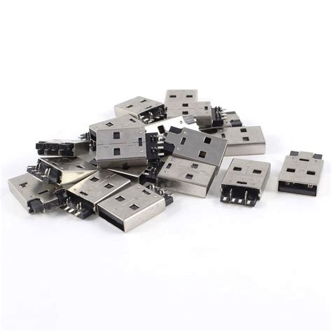 Ksol 20 Pcs Usb Male Type A Plug 180 Degree 4 Pin Smd Smt Jack Solder Connector Usb