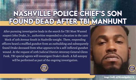 Nashville Police Chiefs Son Found Dead After Tbi Manhunt Tennessee Conservative