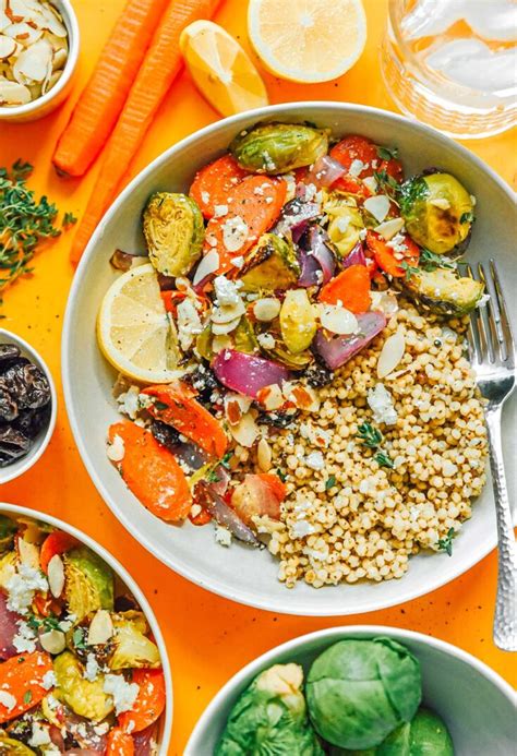 Roasted Vegetable Grain Bowls With Lemon And Feta Live Eat Learn