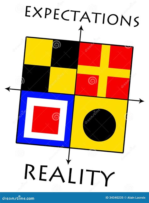 Expectations Versus Reality Stock Illustration - Illustration of