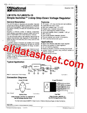 LM2576T 15 Datasheet PDF National Semiconductor TI