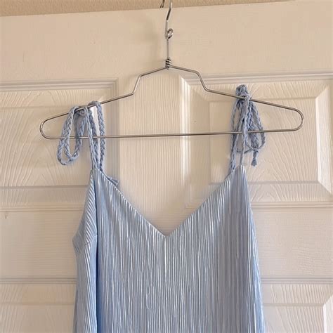 Dannijo Dresses Dannijo Mini Pleated Tie Strap Slip Dress In Pleated Blue Poshmark