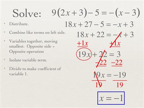 Solving Equations Variable Both Sides