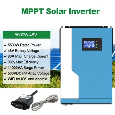 In Stock Powmr 3500w 5500w Hybrid Inverter Solar Off Grid 48v Inbuilt Mppt 100a 5 5kw Pure Sine