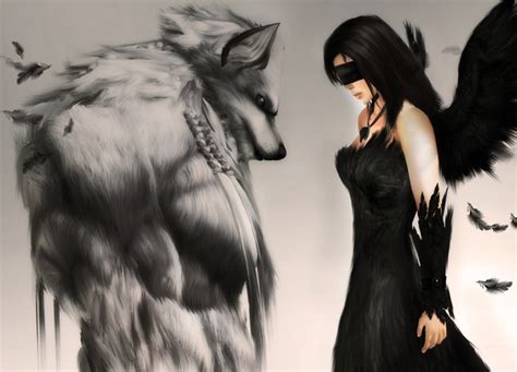 Wolf And Raven Raven And Wolf Wolf Art Wolf