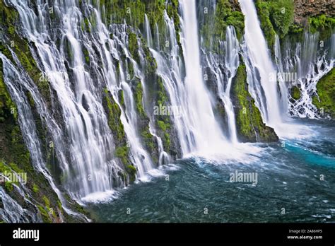 Burney Falls Cascades 129 Feet Over Moss Covered Basalt At Northern