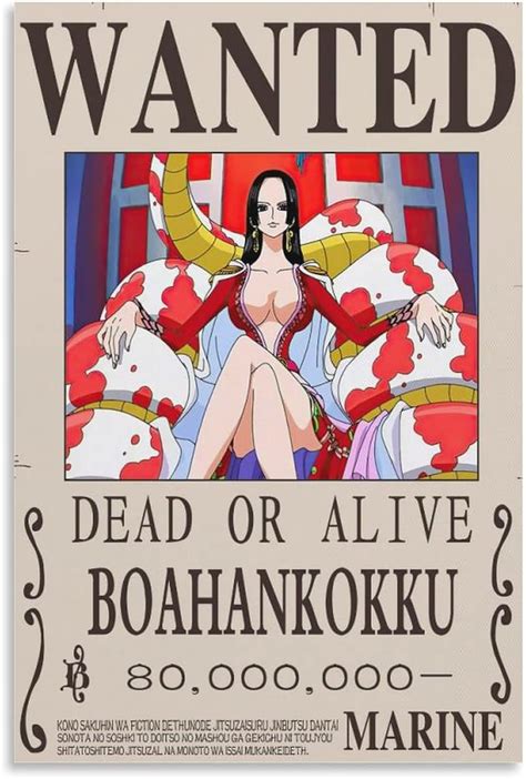 Boa Hancock Anime Wanted Bounty Poster Artworks Canvas Poster Room Aesthetic Wall