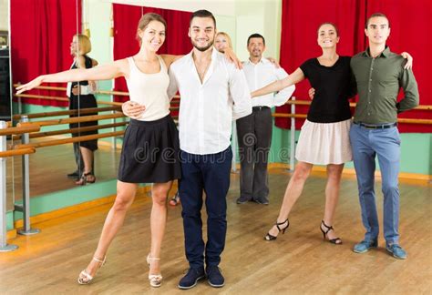 Group Of People Have Fun While Dancing Waltz Stock Photo Image Of