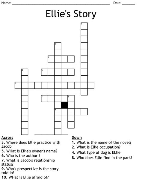 Ellies Story Crossword Wordmint