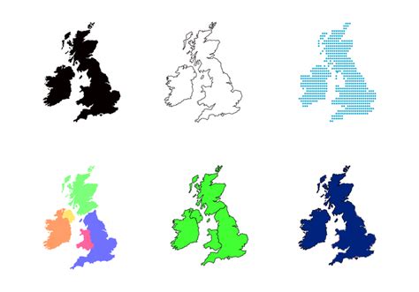 Republic Of Ireland And British Isles Map Vector Vector Art At