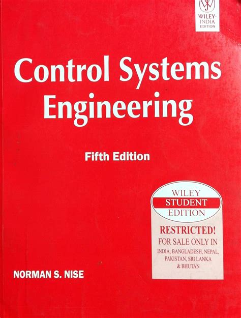 Control Systems Engineering Th Edition Nise Norman S Amazon