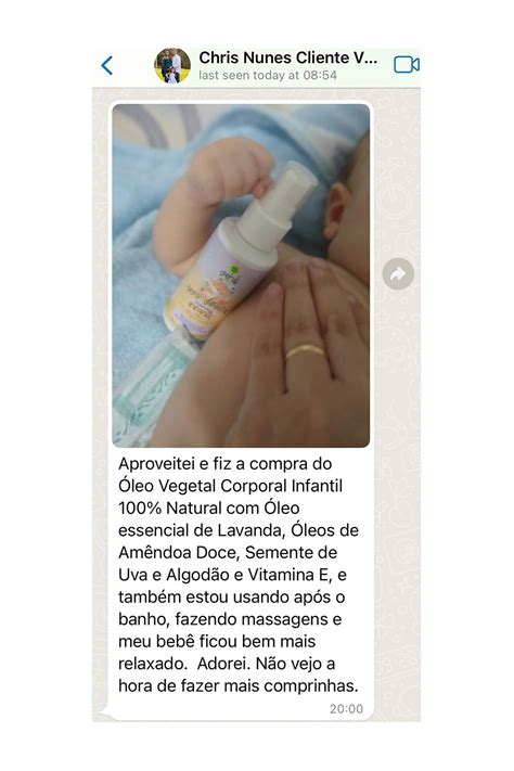 Óleo Vegetal Corporal Infantil 100 Natural de Lavanda Amêndoa Doce e