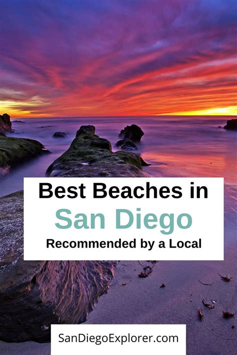 The Beach At Sunset With Text Overlay That Reads Best Beaches In San