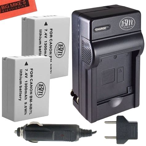 Bm Premium 2 Pack Of Nb 7l Batteries And Battery Charger Kit For Canon Powershot G10 G11 G12