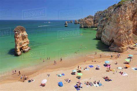 Praia Da Dona Ana Beach Atlantic Ocean Near Lagos Algarve Portugal