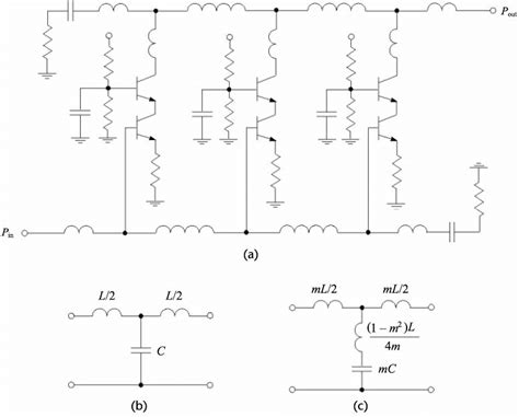 22 Schematic Of A Three Cell Bipolar Cascode Distributed Amplifier