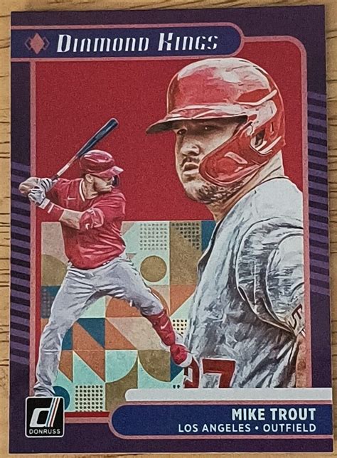 2021 Donruss Diamond Kings Mike Trout Red Holo Foil Parallel La Angels