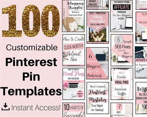Pinterest Pin Templates For Canva Pinterest Templates Pinterest Pins