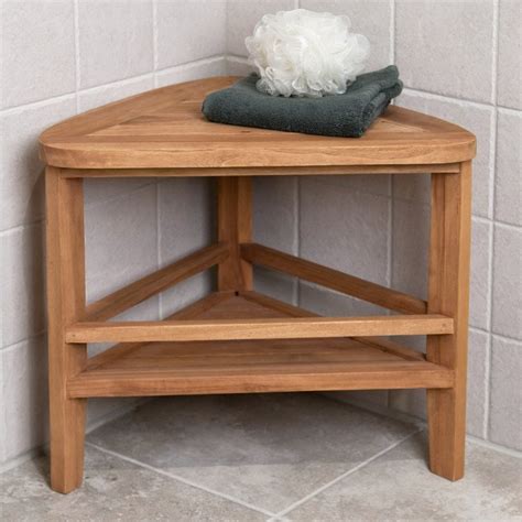 Corner Teak Shower Bench | Home Design Ideas