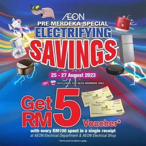 Aeon Pre Merdeka Electrifying Savings Free Rm Vouchers Promotion