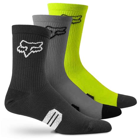 Fox Ranger Socks Pack Black Yellow Grey Ivanhoe Cycles