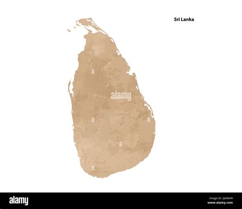 Antiguo mapa texturizado de papel de época del país de Sri Lanka