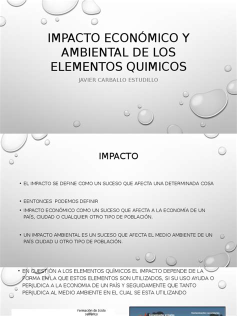 Impacto Económico De Los Elementos Quimicos Pdf