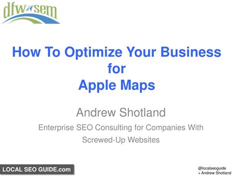 Ppt How To Optimize Your Business For Apple Maps State Of Search 2013