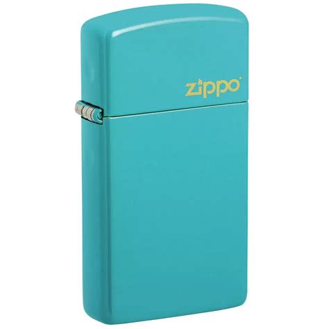 Slim Flat Turquoise Zippo Logo Zippo Top Original American Lighters