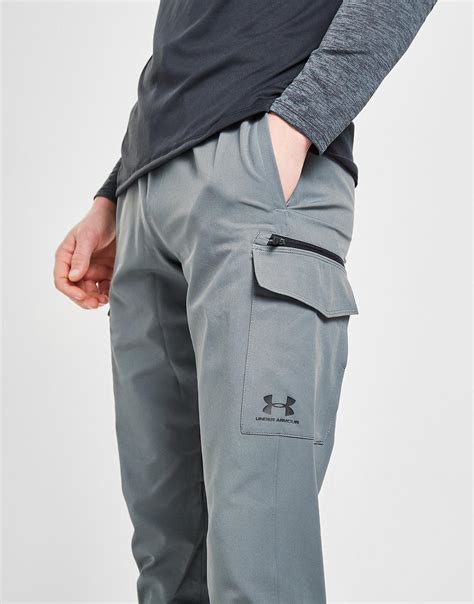 Under Armour Synthetic Woven Zip Cargo Track Pants In Grey Gray For Men Lyst