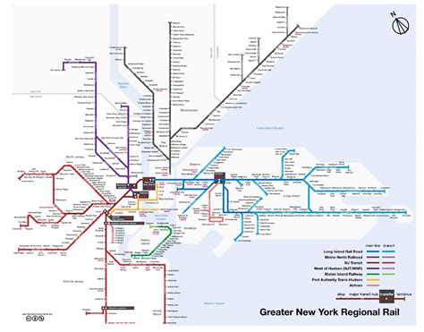 New York City rail map - Ontheworldmap.com