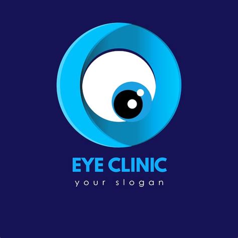 Premium Vector Blue Logo With A Eye In The Middle