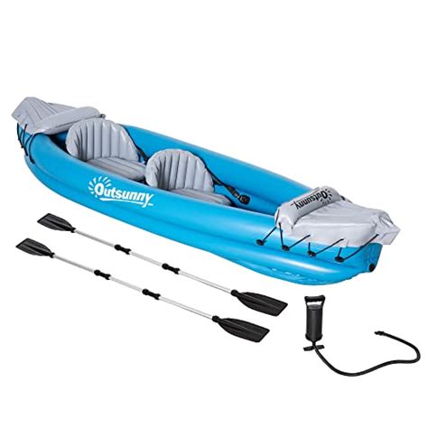 Outsunny Kayak gonflable bateau gonflable pour 2 personnes canoë