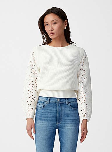 Romantic Sleeves Ribbed Sweater Contemporaine Shop Women S Sweaters And Cardigans Fall