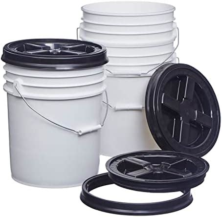 Consolidated Plastics Gallon White Food Grade Buckets Gamma Seal