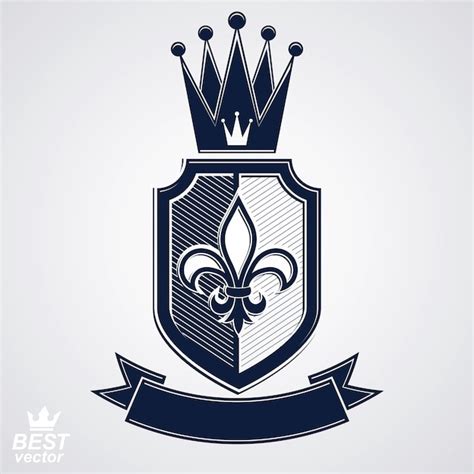 Premium Vector Imperial Insignia Vector Royal Shield With Decorative