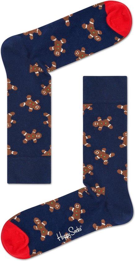 Happy Socks Happy Holiday Kerst Sokken Gingerbread Donkerblauw