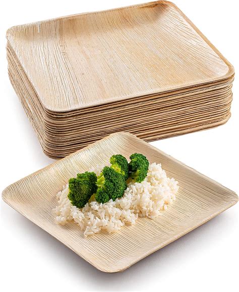 Amazon Brheez Bamboo Plates Disposable Made From Palm Leaf 100