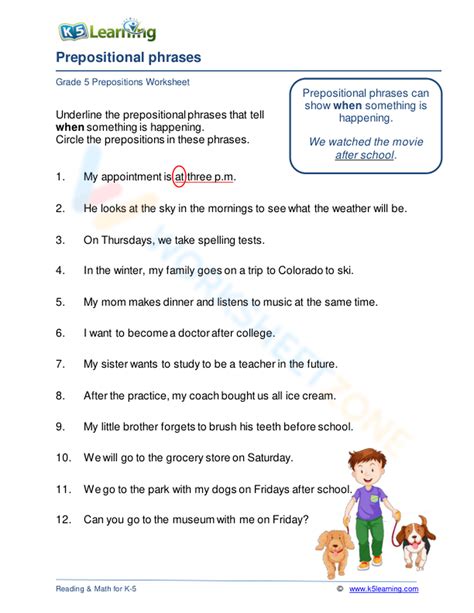 Prepositional Phrases Worksheet Worksheets Library