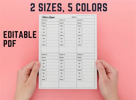 Vital Sign Sheet Printable Editable Vital Signs Report Sheet Etsy