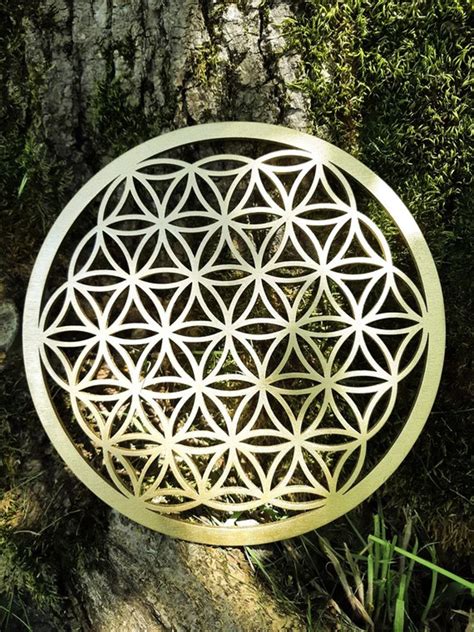 Gold Flower Of Life Wall Art Sacred Geometry Wooden Wall Decor Yoga